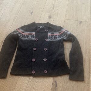 Orla Kiely Charcoal Sweater with Subtle Pattern size 1  70% lambswool